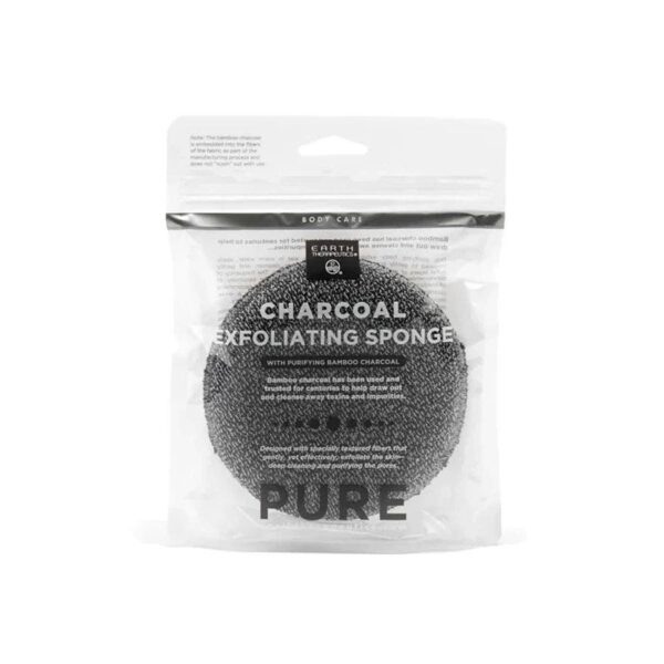 earth therapeutics charcoal exfoliating round sponge front package 240243 1.jpg