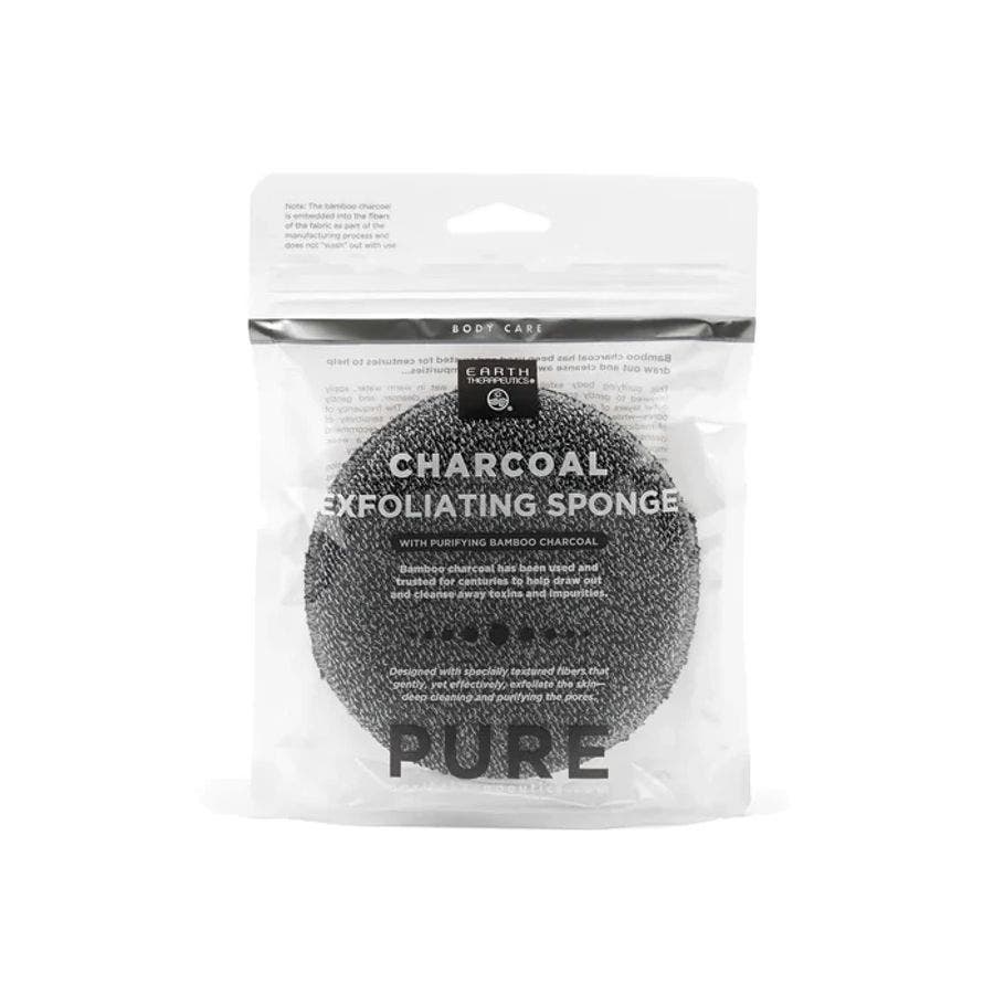 earth therapeutics charcoal exfoliating round sponge front package 240243 1.jpg