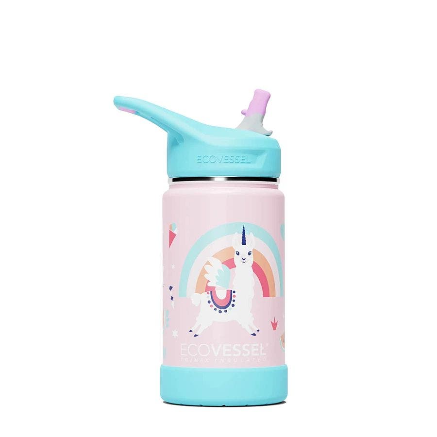 ecovessel llama kids the frost water bottle 12oz front 240671.jpg