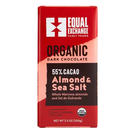 equal exchange dark chocolate almond sea salt 3 5oz bar front 235702.webp