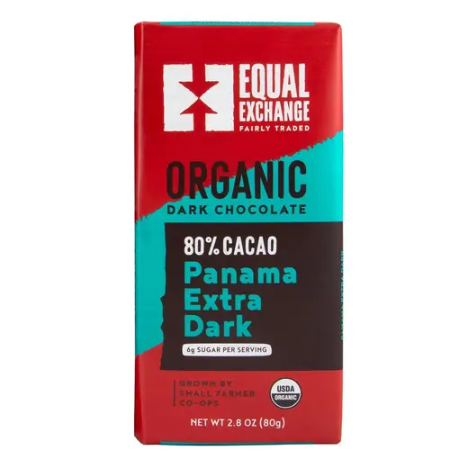 equal exchange panama extra dark chocolate bar 2 8oz bar front 231210.webp