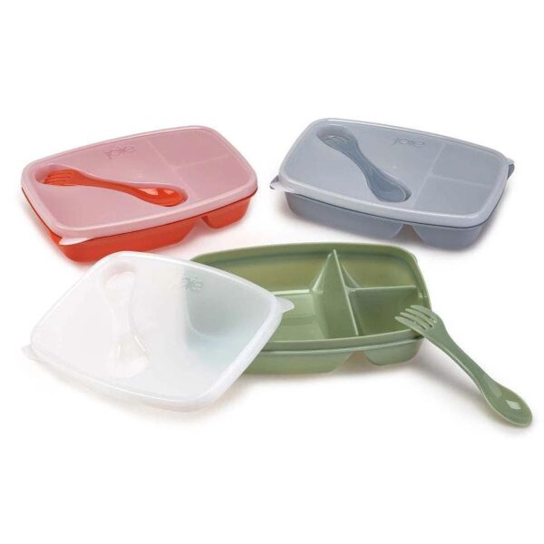 joie meal seal bento boxes with lids and sporks, set of 3
