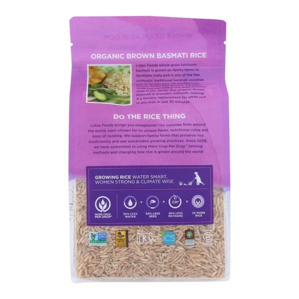lotus foods organic brown basmati rice 30 oz.