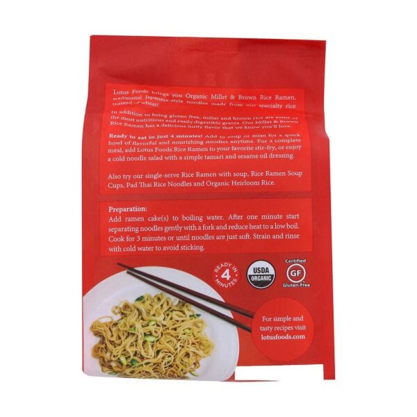 lotus foods organic millet & brown rice ramen 4 (2.8 oz.) pack