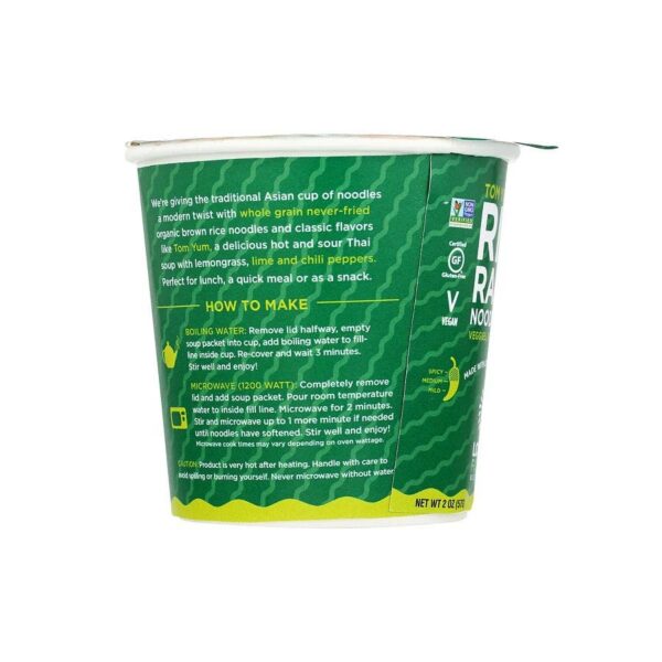 lotus foods tom yum rice ramen noodle soup cup 2 oz.