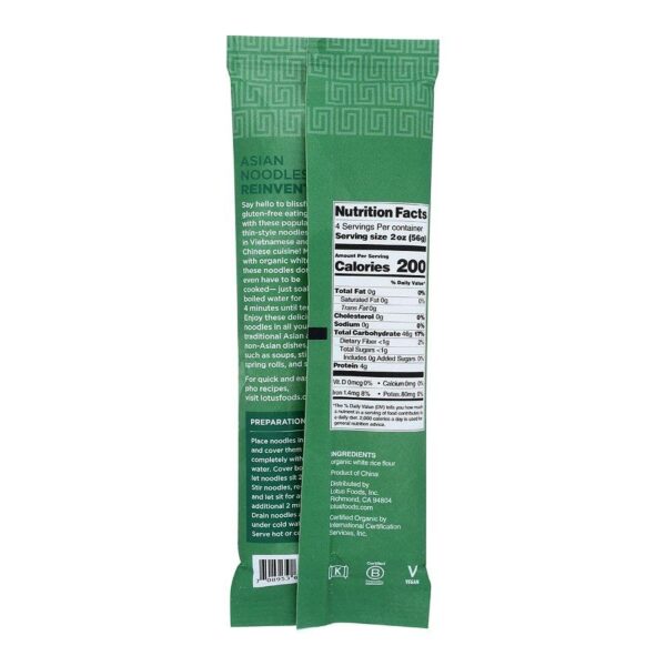 lotus foods organic traditional pho rice noodles 8 oz.