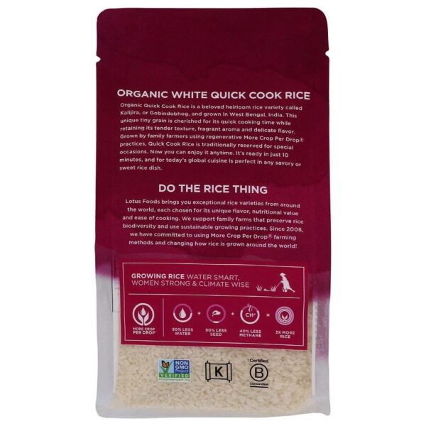 lotus foods organic white quick cook rice 15 oz.