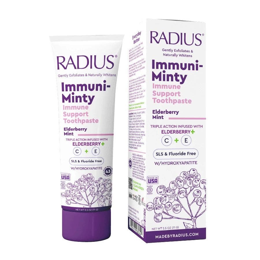 radius immune support toothpaste elderberry mint 2 5oz front tube box 240406 1.jpg