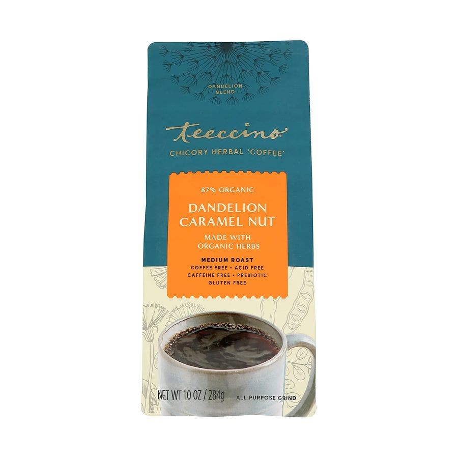 teeccino dandelion caramel nut herbal coffee 10oz front 240818.jpg