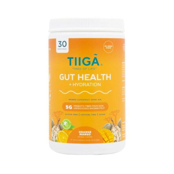 tiiga gut health hydration orange mango 30 tub front 240572.jpg