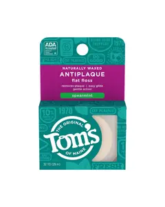 toms of maine dental flosses spearmint 32 yards anti plaque flossing ribbon 213752 front