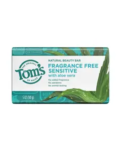 toms of maine natural beauty bars 4oz sensitive aloe fragrance free 232803 front