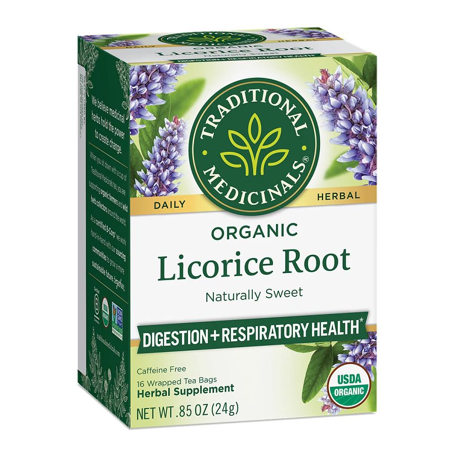 traditional medicinals organic tea licorice root 16 tea bags 218881 front