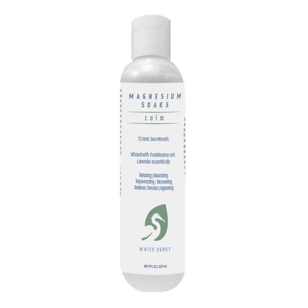 white egret calm magnesium soak 8floz front 241139.jpg