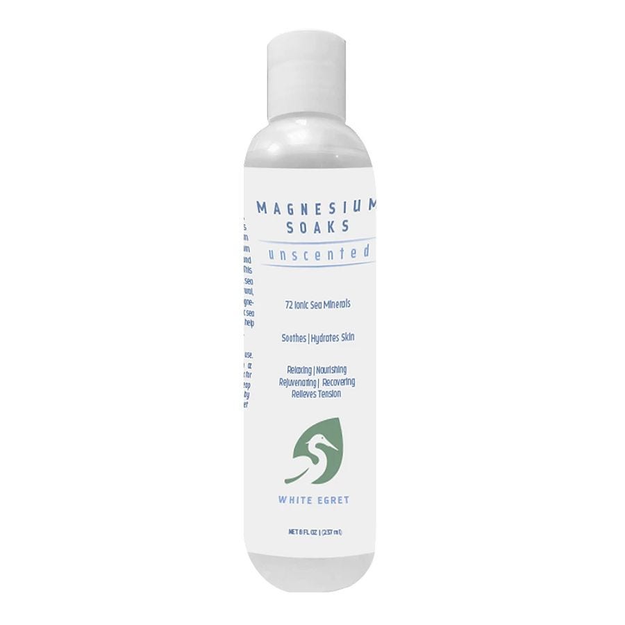 white egret unscented magnesium soak 8floz front 241140.jpg