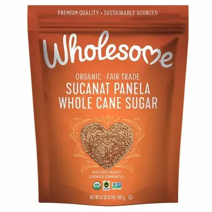 wholesome organic sucanat panela whole cane sugar 32oz bag front 238967 e1723498712820.webp