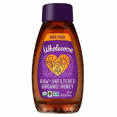 wholesome raw unfiltered honey squeeze bottle 12oz front 238972 e1723499255739.webp