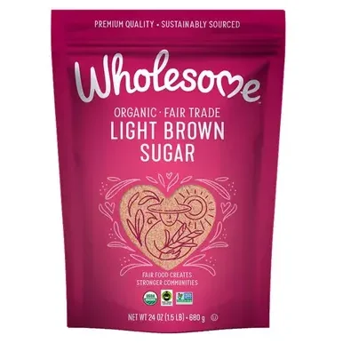 wholesome sweeteners organic light brown sugar 24oz front 232713 e1723497720527.webp