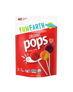 yumearth assorted flavor organic lollipops 40count front 225945
