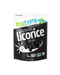 yumearth gluten free licorice black 5oz bag 231955