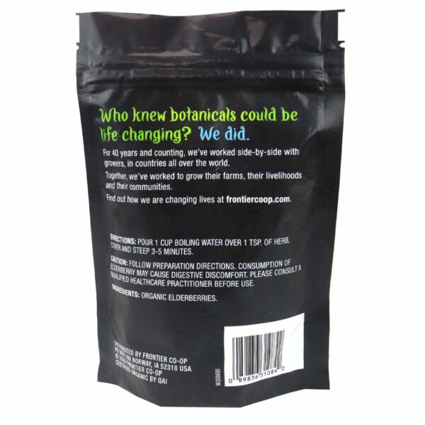 frontier co op organic elderberries, whole 8.00 oz.
