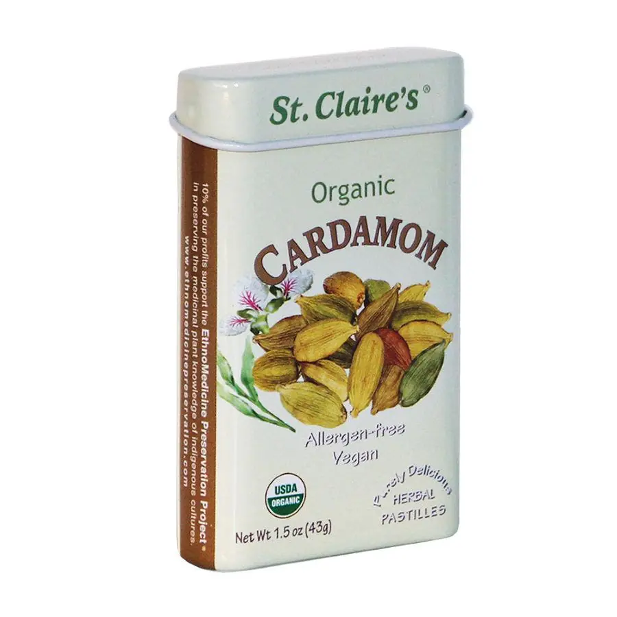 st claires organics cardamom herbal pastilles 1.5oz tin front 240593.webp