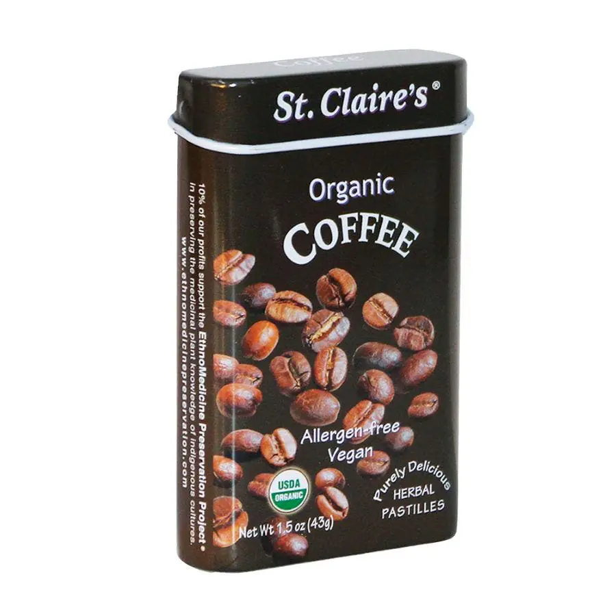 st claires organics coffee herbal pastilles 1.5oz tin front 240593.webp