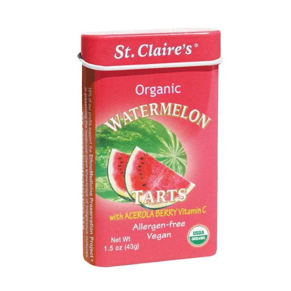 st claires organics watermelon fruit tarts 1.5oz tin front 240598.webp