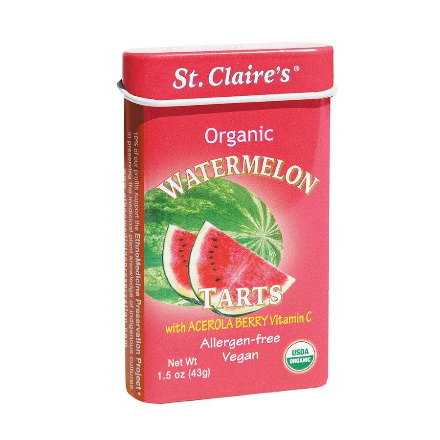 st claires organics watermelon fruit tarts 1.5oz tin front 240598.webp