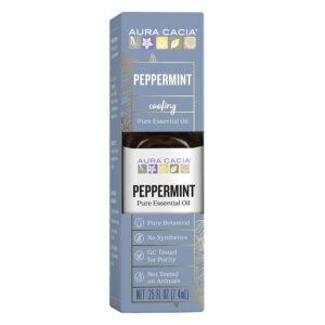Aura Cacia Peppermint Essential Oil, Boxed 0.25 Fl. Oz.