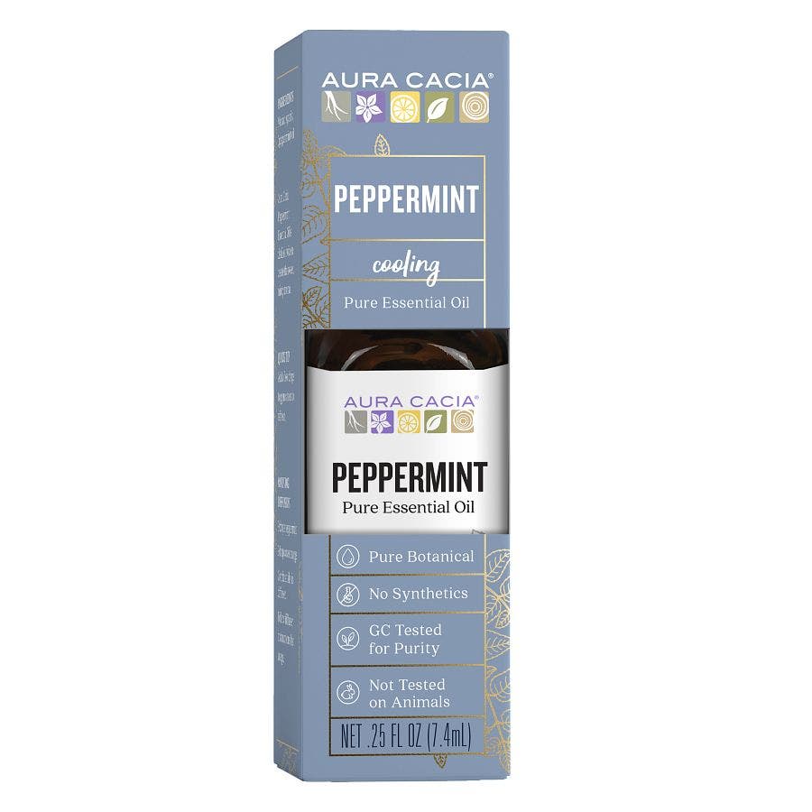 Aura Cacia Peppermint Essential Oil, Boxed 0.25 Fl. Oz.