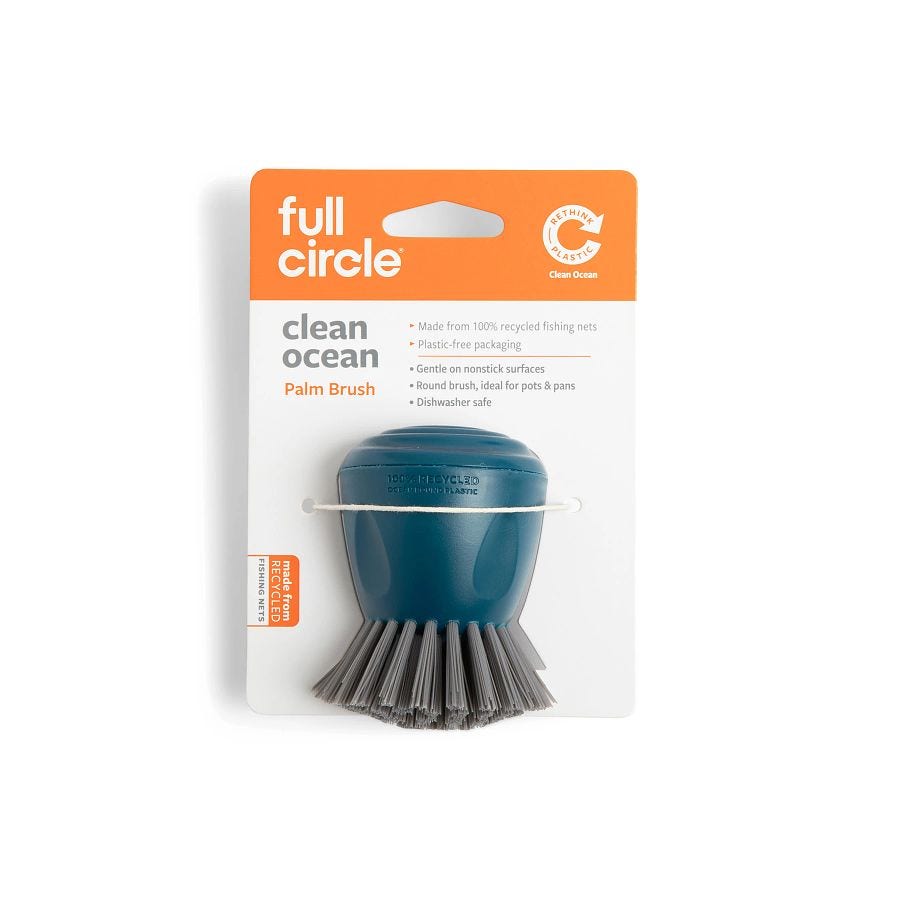 Full Circle Teal Clean Ocean Palm Brush
