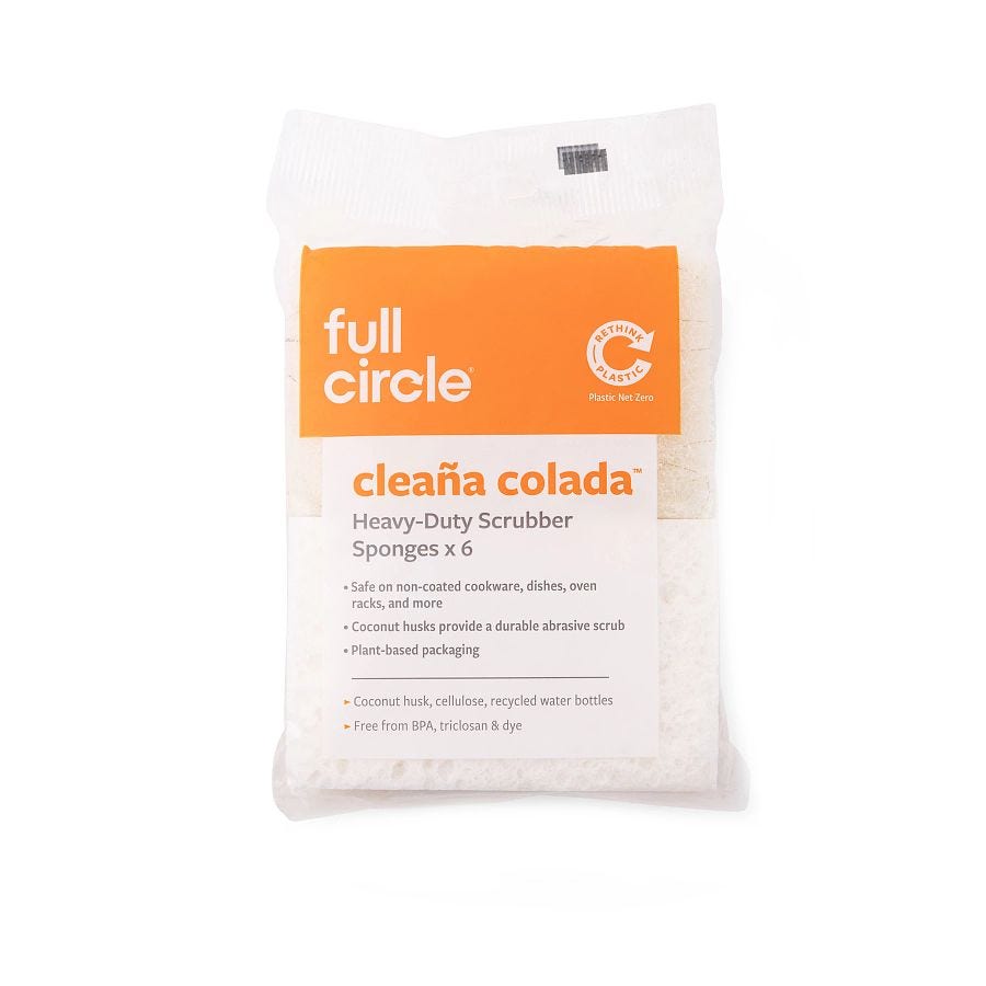 Full Circle Cleana Colada Coconut Scrubber Sponges 6 count
