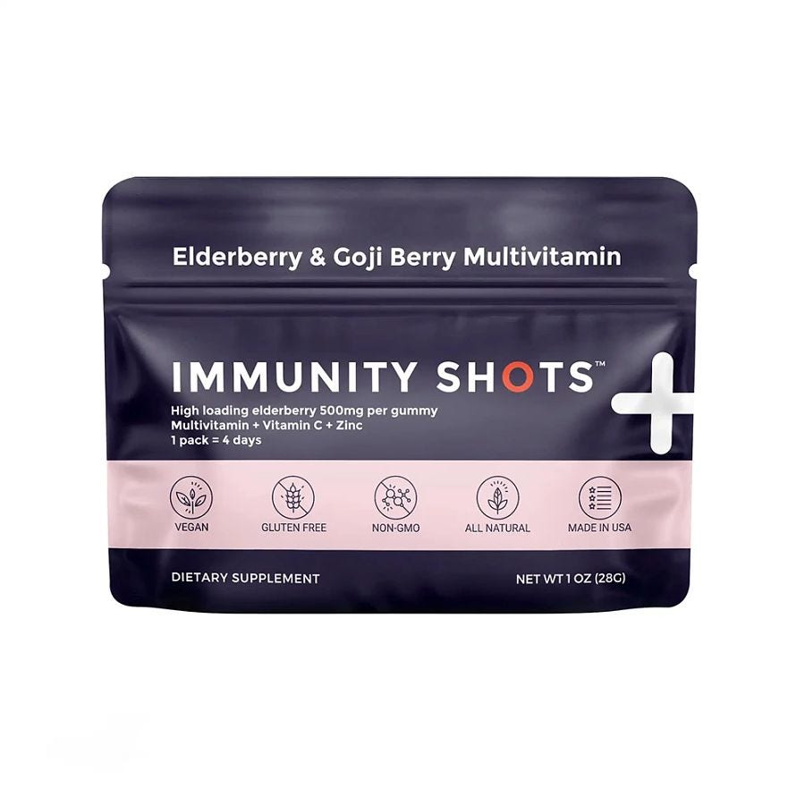 Seattle Gummy Company Immunity Shots Elderberry & Goji Berry Multivitamin Gummies 4 count