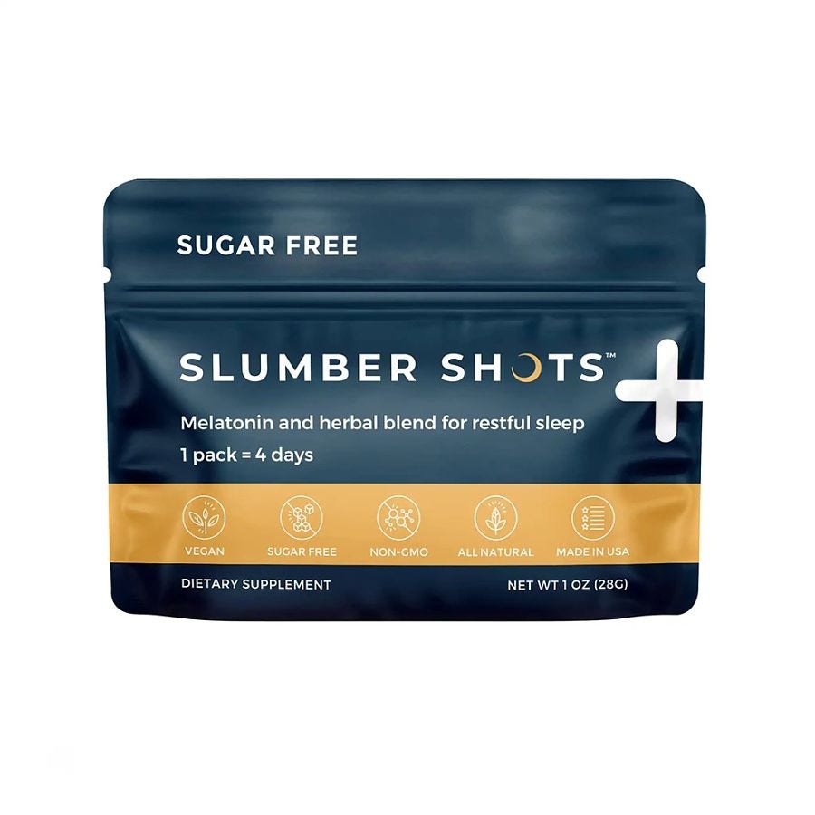 Seattle Gummy Company Slumber Shots Sugar Free Mango with Melatonin Gummies 4 count