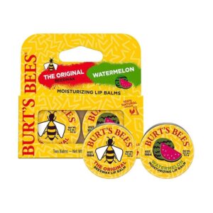 Burt's Bees Beeswax & Watermelon Lip Balm Tin 2 (0.3 oz.) tins in blister box