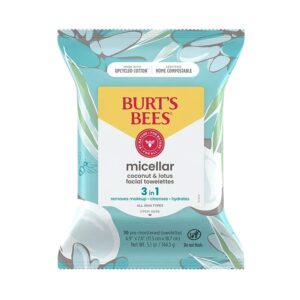 Burt's Bees Micellar 3-in-1 Facial Towelettes with Coconut & Lotus 30 count