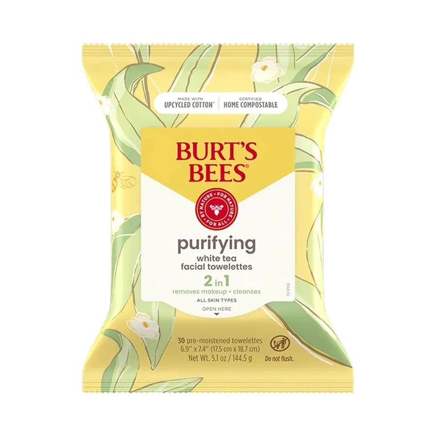 Burt's Bees Purifying 2-in-1 Facial Towelettes with White Tea Extract 30 count
