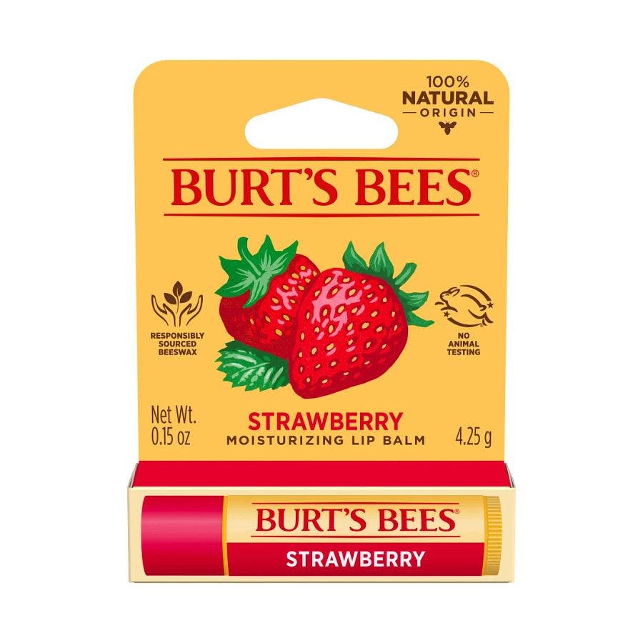 Burt's Bees Strawberry Lip Balm 0.15 oz. blister box