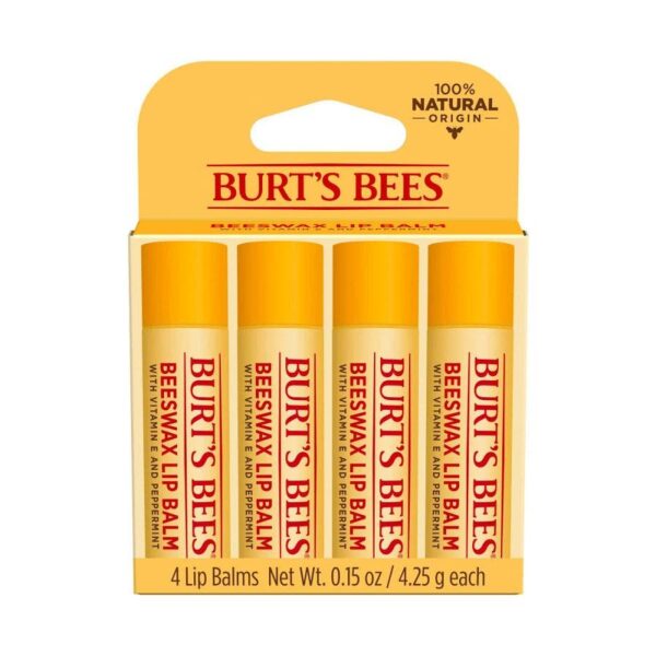 Burt's Bees Beeswax Lip Balm 4 (0.15 oz.) tubes in blister box