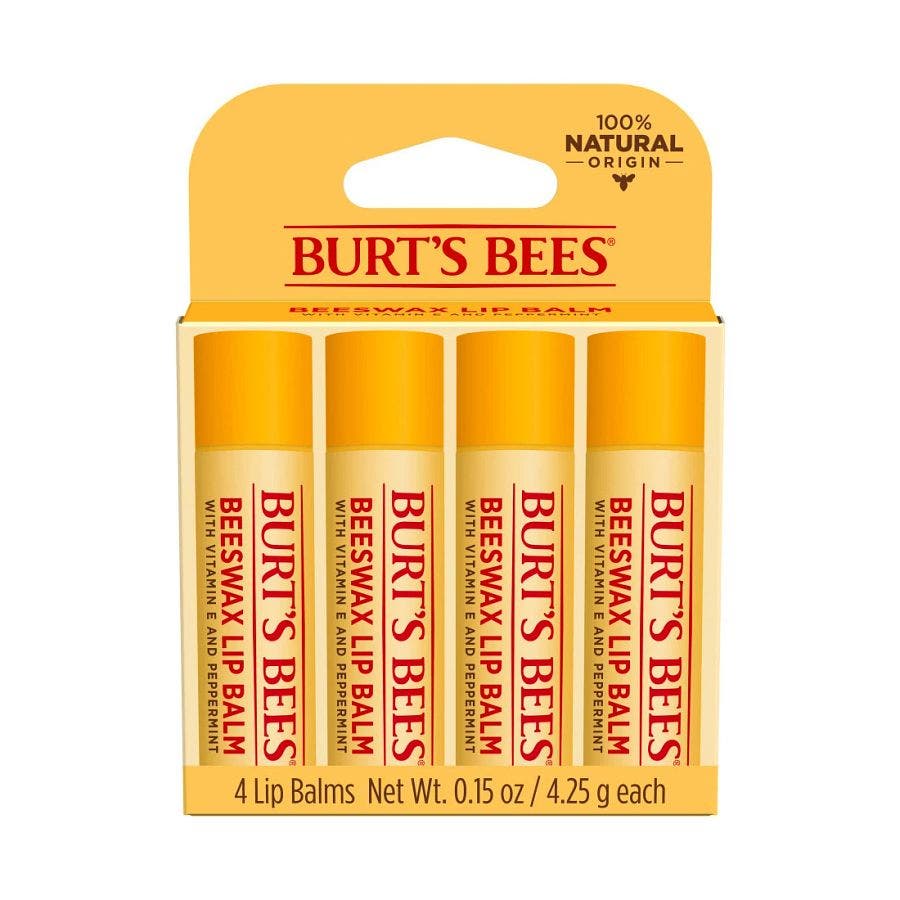 Burt's Bees Beeswax Lip Balm 4 (0.15 oz.) tubes in blister box