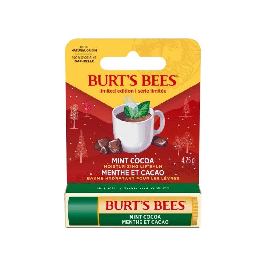 Burt's Bees Holiday Mint Cocoa Lip Balm 0.15 oz. blister box