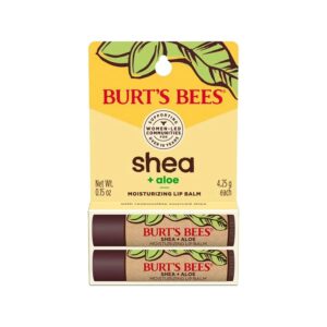 Burt's Bees Shea Butter & Aloe Moisturizing Lip Balm 2 (0.15) tubes in blister box