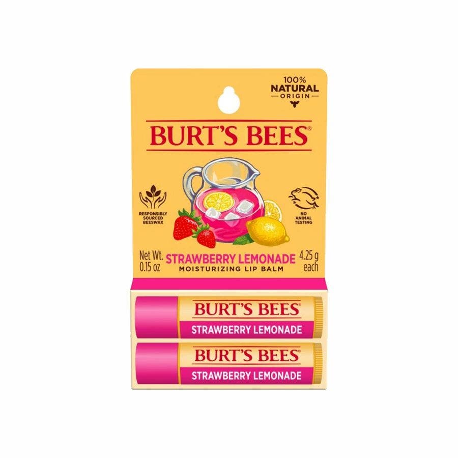 Burt's Bees Strawberry Lemonade Lip Balm 2 (0.15 oz) tubes blister box