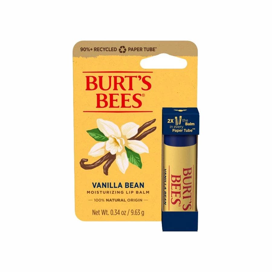Burt's Bees Vanilla Beeswax Paper Tube Lip Balm 0.34 oz. blister box