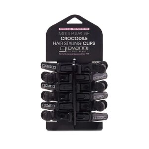 Giovanni Multi-Purpose Crocodile Hair Styling Black Clips 6 count