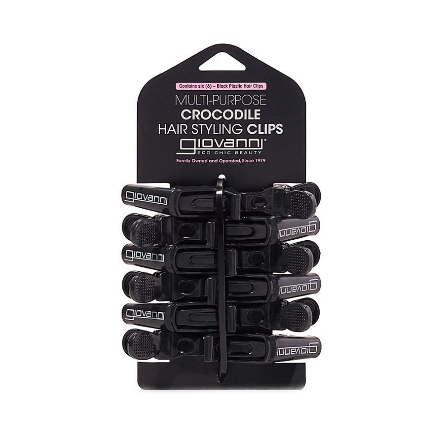 Giovanni Multi-Purpose Crocodile Hair Styling Black Clips 6 count
