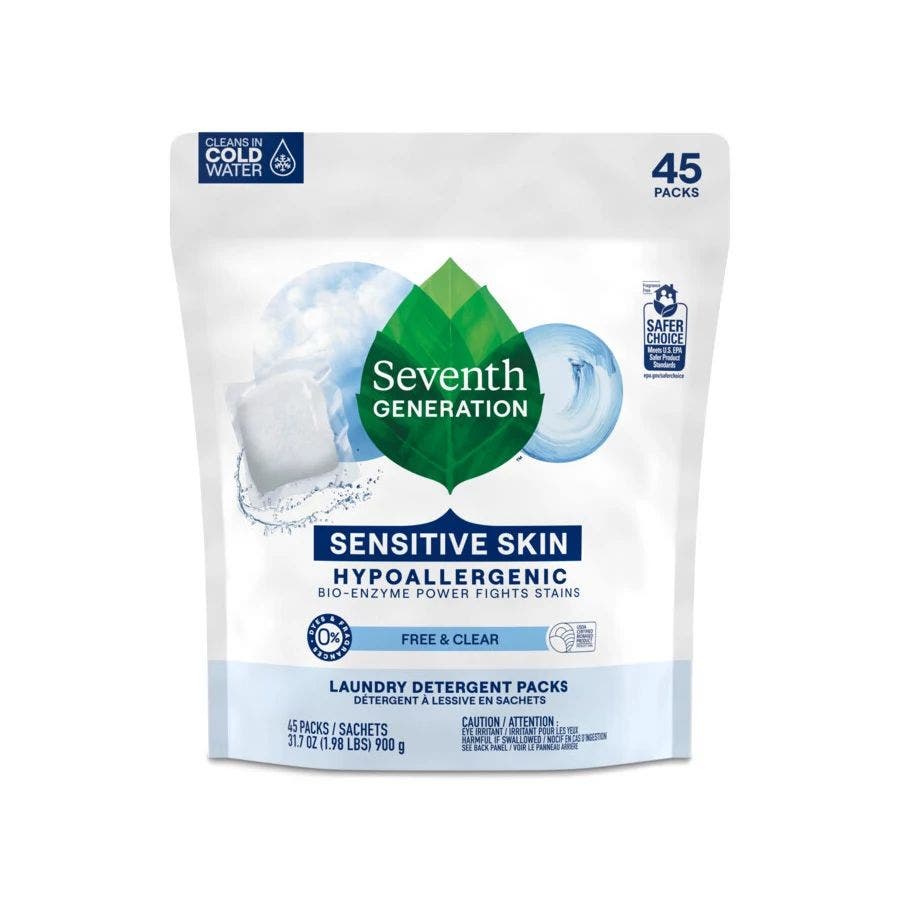 Seventh Generation Free & Clear Laundry Detergent Packs 45 count