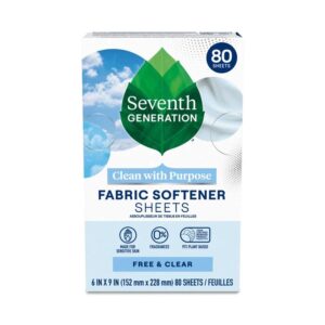 Seventh Generation Free & Clear Natural Fabric Softener Sheets 80 count