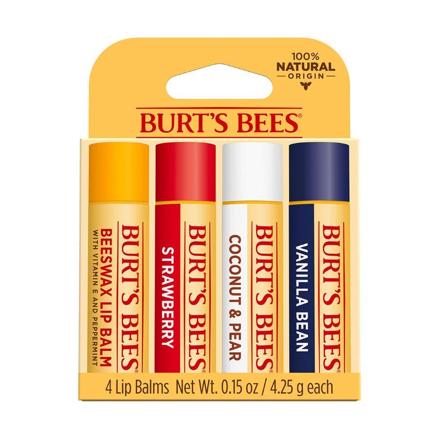 Burt's Bees Assorted Lip Balms 4 (0.15) oz. tubes in blister box